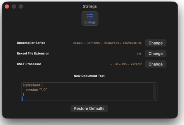 Settings Panel